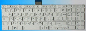 Клавиатура для ноутбука Toshiba Satellite L850, C850, белая, с рамкой, RU