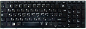 Клавиатура для ноутбука Toshiba Qosmio P750, P755, чёрная, с рамкой, RU