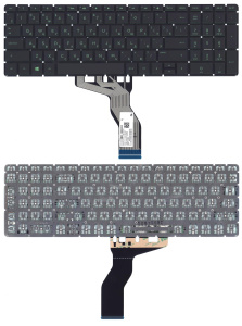 Клавиатура для ноутбука HP 250 G6 255 G6, чёрная, с подсветкой, зелёные буквы, RU