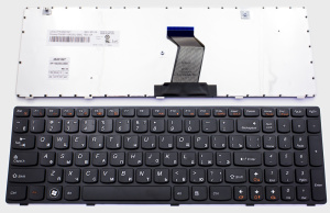 Клавиатура для ноутбука Lenovo IdeaPad G580, Z580, чёрная, с рамкой, RU 