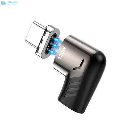 Магнитный адаптер USB-C, 120W, угловой (чёрный)
