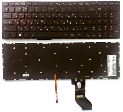 Клавиатура для ноутбука Lenovo IdeaPad 700-15ISK, чёрная, с подсветкой, RU