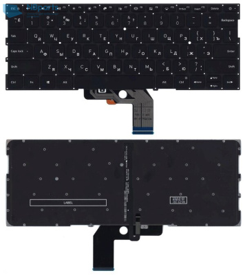 Клавиатура для ноутбука Xiaomi Air 13.3 чёрная, с подсветкой, V.2, RU