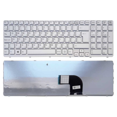 Клавиатура для ноутбука Sony SVE15, белая, большой Enter, RU