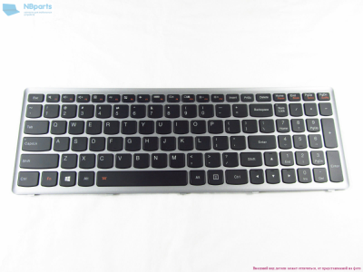 Клавиатура для ноутбука Lenovo Z510, S510, чёрная, с подсветкой, с серой рамкой, RU