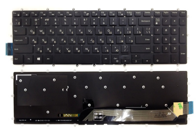 Клавиатура для ноутбука Dell Inspiron 15-7000, чёрная, с подсветкой, с рамкой, RU