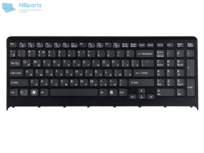 Клавиатура для ноутбука Sony VPC-F2, чёрная, с подсветкой, с рамкой, RU
