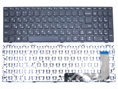 Клавиатура для ноутбука Lenovo IdeaPad 110-15ISK, 110-17ACL, 110-17IKB, чёрная, с рамкой, RU