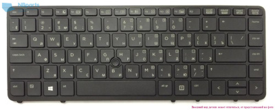 Клавиатура для ноутбука HP EliteBook 840 G1, 850 G1, чёрная, с подсветкой, Trackpoint, с рамкой, RU