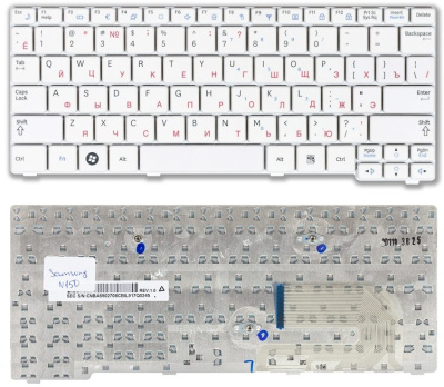 Клавиатура для ноутбука Samsung N148, N150, N100, белая, RU