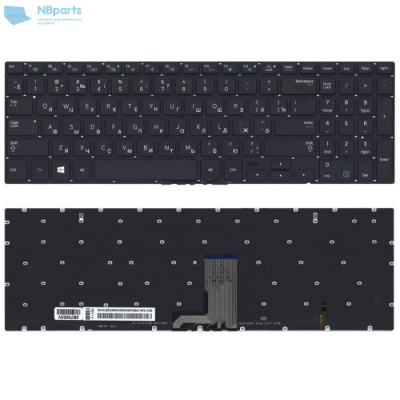 Клавиатура для ноутбука Samsung NP670Z5E, чёрная, с подсветкой, RU