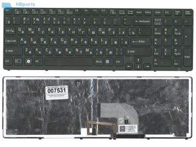 Клавиатура для ноутбука Sony SVE17, чёрная, с подсветкой, RU