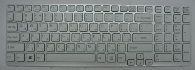 Клавиатура для ноутбука Sony SVE17, белая, с рамкой, RU