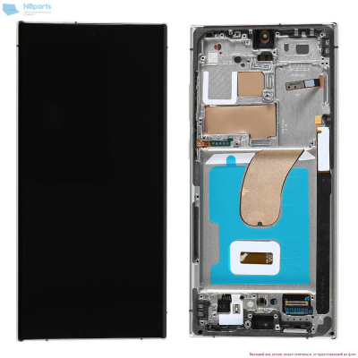 Дисплей Samsung S23 Ultra Черный в раме (Сервисный оригинал)