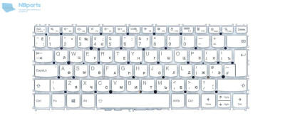 Клавиатура для ноутбука Lenovo Yoga Slim 7 Carbon 13ITL5, белая, с подсветкой, RU