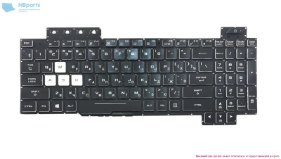 Клавиатура для ноутбука ASUS TUF Gaming FX504 FX505 FX80 чёрная, с белой подсветкой, RU