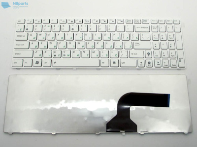 Клавиатура для ноутбука ASUS K52 K53 A52, белая, с рамкой, RU