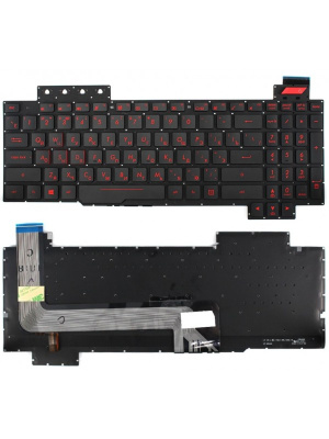 Клавиатура для ноутбука ASUS ROG Strix GL503 FX63 FX503, чёрная, с подсветкой, красные буквы, RU