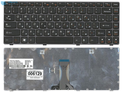 Клавиатура для ноутбука Lenovo IdeaPad G480, G470, чёрная, с рамкой, RU