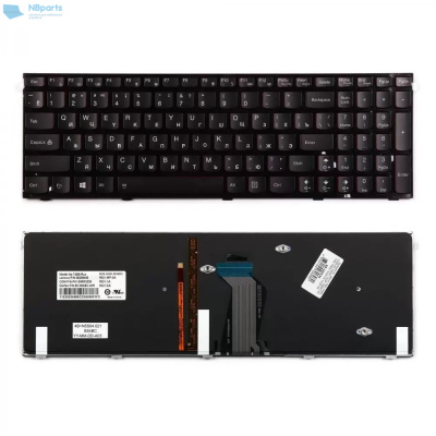 Клавиатура для ноутбука Lenovo IdeaPad Y500, Y510p, чёрная, с подсветкой, с рамкой, RU