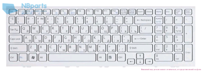 Клавиатура для ноутбука Sony VPC-EH, белая, с рамкой, RU