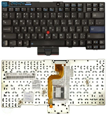 Клавиатура для ноутбука Lenovo ThinkPad X200, X201, чёрная, RU