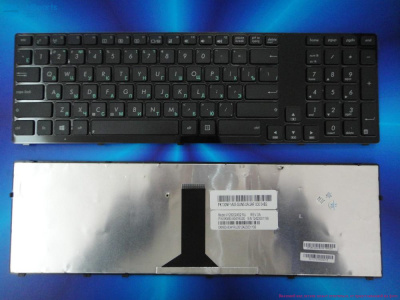 Клавиатура для ноутбука ASUS K95, чёрная, большой Enter, с рамкой, RU