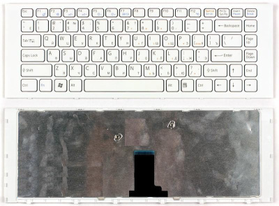 Клавиатура для ноутбука Sony VPC-EG, белая, с рамкой, RU