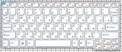 Клавиатура для ноутбука Lenovo IdeaPad U160, U165, белая, с рамкой, RU