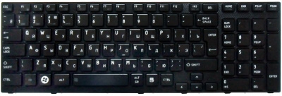 Клавиатура для ноутбука Toshiba Qosmio P750, P755, чёрная, с рамкой, RU