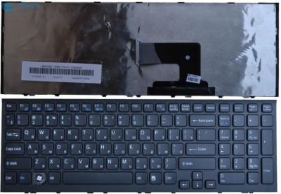 Клавиатура для ноутбука Sony VPC-EH, чёрная, с рамкой, RU (MZ)