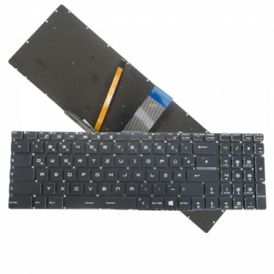 Клавиатура для ноутбука MSI GT72, GS60, чёрная, с белой подсветкой, без ушей, RU