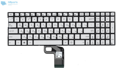 Клавиатура для ноутбука ASUS UX560 серебро, с подсветкой, RU