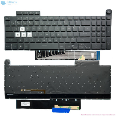 Клавиатура для ноутбука ASUS TUF Gaming F15 FX507 чёрная, с подсветкой, RU