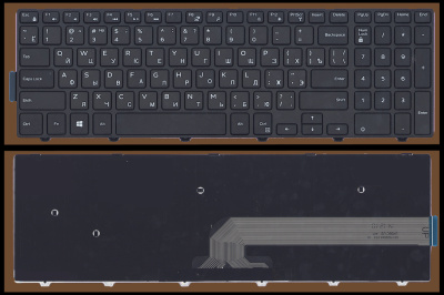 Клавиатура для ноутбука Dell Inspiron 15-5000, чёрная, с рамкой, RU Б/У