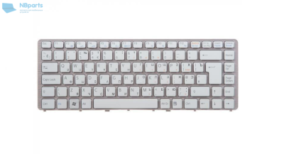 Клавиатура для ноутбука Sony VGN-NW, белая, с серой рамкой, RU