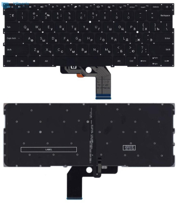 Клавиатура для ноутбука Xiaomi Air 13.3", чёрная, с подсветкой, V.1, RU (MZ)