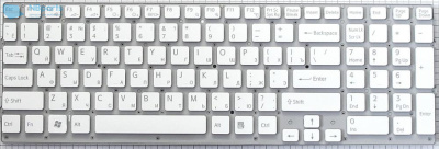 Клавиатура для ноутбука Sony VPC-EC, белая, с рамкой, RU