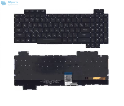 Клавиатура для ноутбука ASUS ROG Strix SCAR GL503VS, чёрная, с подсветкой, короткий шлейф, RU