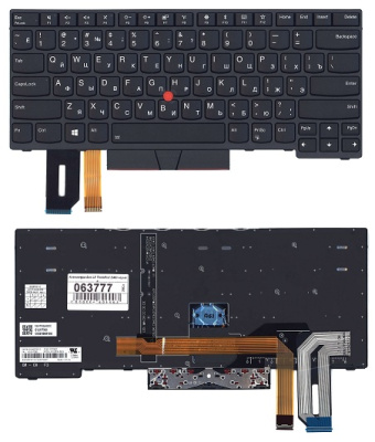 Клавиатура для ноутбука Lenovo ThinkPad Edge E480, чёрная, с подсветкой, с рамкой, RU
