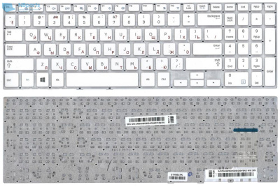 Клавиатура для ноутбука Samsung NP370R5, NP450R5E, белая, RU