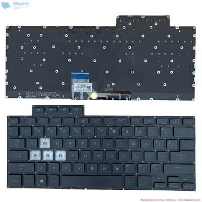 Клавиатура для ноутбука ASUS TUF Gaming Dash F15 FX516 чёрная, с подсветкой, RU