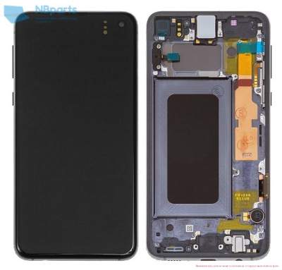 Дисплей Samsung S10e SM-G970 Черный в сборе (Оригинал, переклей)