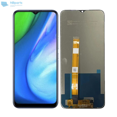 LCD дисплей для Realme C11, C12, C15 с тачскрином (черный) Оригинал (NB)