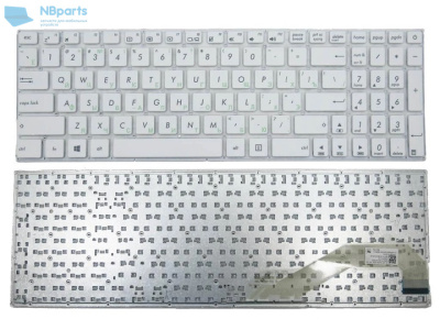 Клавиатура для ноутбука ASUS X540 R540 K540 белая, маленький Enter, RU (NB)