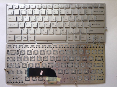 Клавиатура для ноутбука Sony SVE14, серебристая, RU