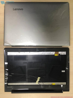Крышка матрицы Lenovo IdeaPad 310-15, 510-15 (A+B) серая, рамка чёрная