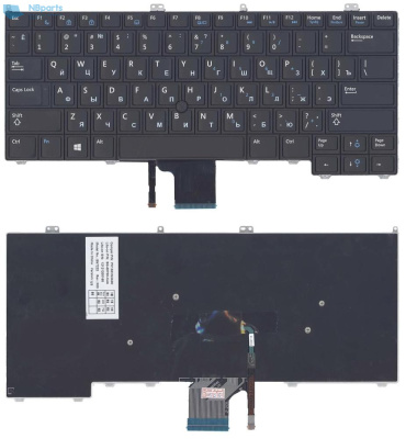 Клавиатура для ноутбука Dell Latitude E7440, чёрная, с подсветкой RU