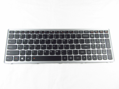 Клавиатура для ноутбука Lenovo Z510, S510, чёрная, с подсветкой, с серой рамкой, RU