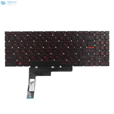 Клавиатура для ноутбука MSI Katana GF76 11UD, чёрная, с красной подсветкой, RU